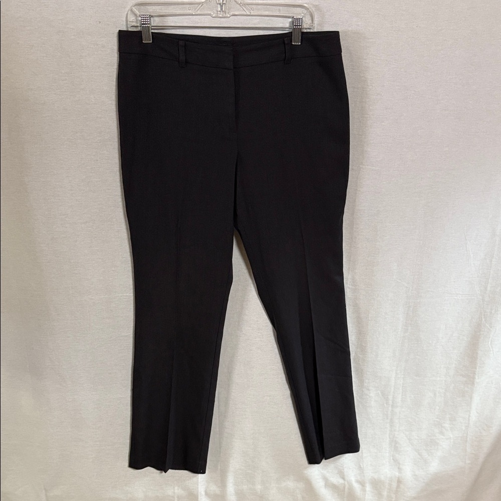 Ann Taylor Factory Black Straight Leg Trousers Curvy 10P EUC Professional